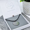Mens personalised disc necklace in gift box