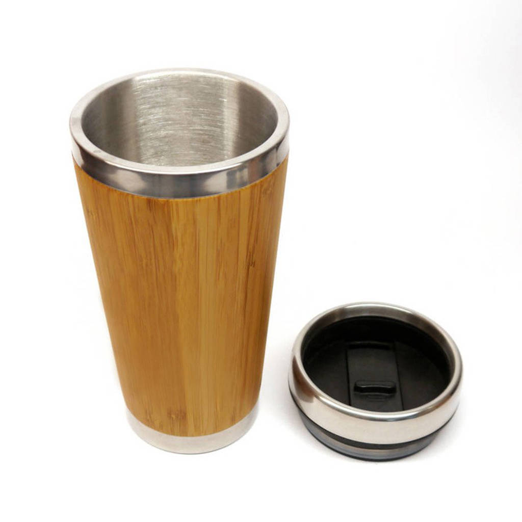 bamboo travel mug without lid on